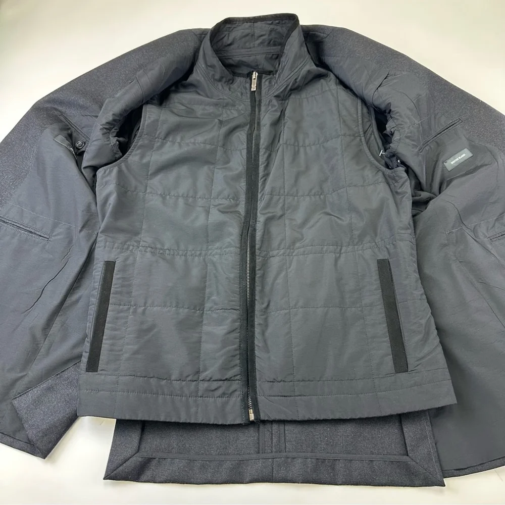 Zegna Drop 8 Deco black Winter Blazer with Vest 40R Mens sportcoat